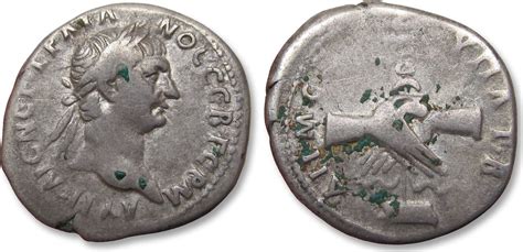 Roman Empire Ar Didrachm A D Trajan Trajanus Caesarea