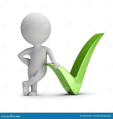 3d Small People - Next To the Check Mark Stock Illustration