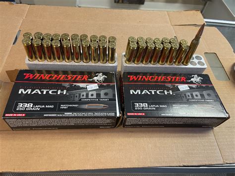 35 Rounds Winchester Ammo Match 338 Lapua Mag 250 Gr Sierra Matchking