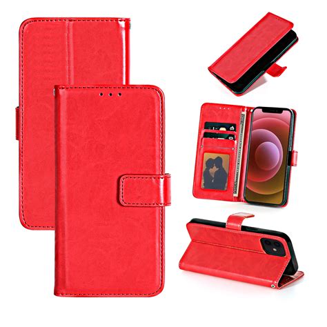 Pu Leather Wallet Case For Samsung Galaxy A03 Red M Tech