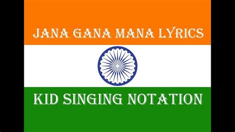 Jana Gana Mana I जन गण मन Kid Notation Singing With Lyrics I Republic