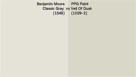 Benjamin Moore Classic Gray 1548 Vs PPG Paint Veil Of Dusk 1029 2