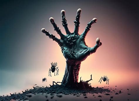 Premium Ai Image Halloween Dead Hand Coming Out From The Soil