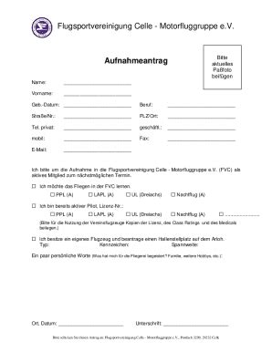 Ausf Llbar Online Motorfluggruppe E V Aufnahmeantrag Fax Email Drucken