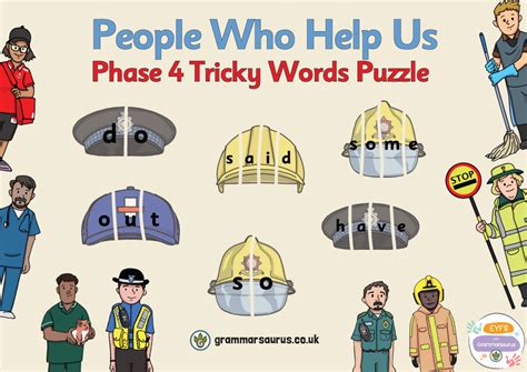 Eyfs People Who Help Us Phase Tricky Words Puzzle Grammarsaurus