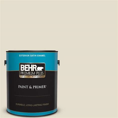 BEHR PREMIUM PLUS 1 Gal MQ3 40 Varnished Ivory Satin Enamel Exterior