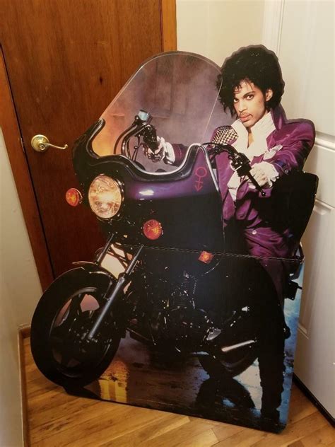 1984 ORIGINAL PRINCE PURPLE RAIN MOTORCYCLE 4FT STANDEE DISPLAY W ...