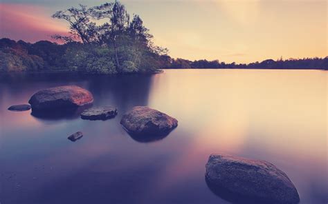 Wallpaper Sunlight Landscape Sunset Sea Lake Water Rock Nature