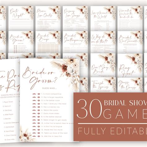 Bridal Shower Games Etsy