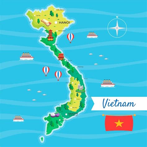 Premium Vector Hand Drawn Vietnam Map Illustration