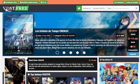 Vostfree Site Animes VF VOSTFR En Streaming Et Disponible En