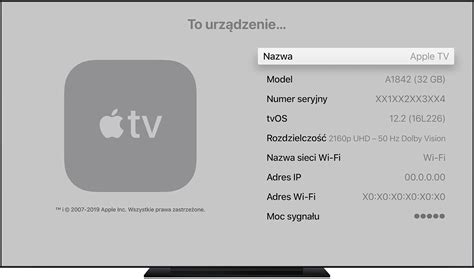 Znajdowanie numeru seryjnego urządzenia Apple TV Wsparcie Apple