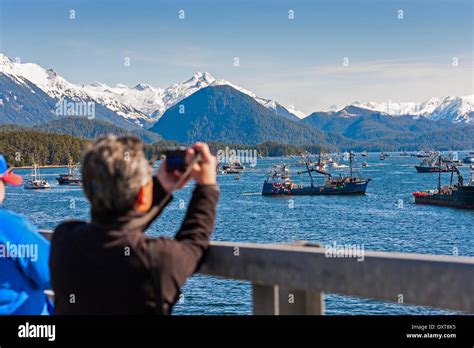 Commercial Fishing Boat Jockeying For Position Hi Res Stock Photography