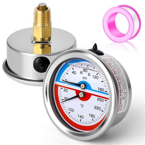 MEANLIN MEASURE 0 160Psi Stainless Steel Thermal Pressure Gauge 30 250