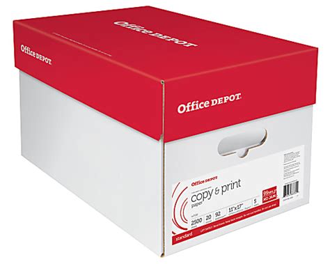 Office Depot Brand Copy And Print Paper Ledger Size 11 x 17 20 Lb Ream Of 500 Sheets Case Of 5 ...