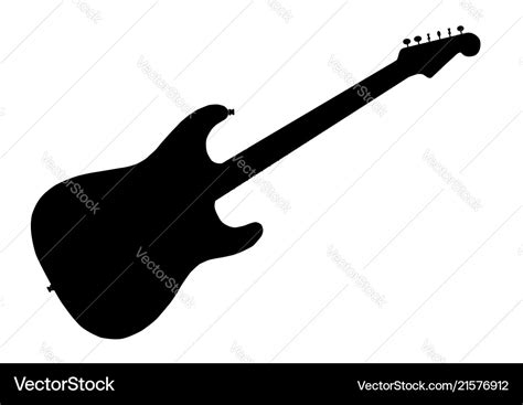 Rock guitar silhouette Royalty Free Vector Image