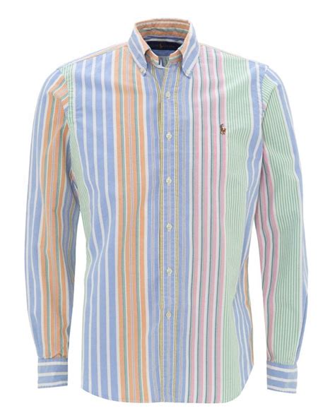 Ralph Lauren Mens Classic Fit Striped Oxford Shirt