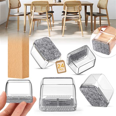 pcs rectangular chair leg floor protectors furniture sliders