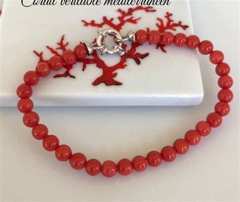 Bracelet en CORAIL rouge grade AAA méditerranéen CORSE Etsy Bijoux