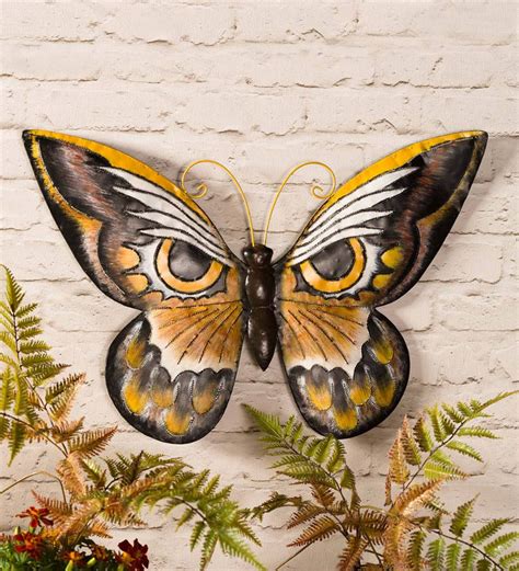 Owl Butterfly Metal Wall Art Wind And Weather Metal Butterfly Wall