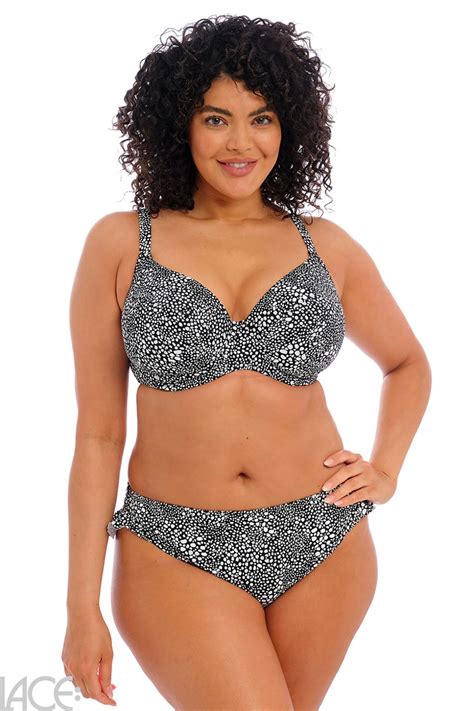 LACE Elomi Swim Pebble Cove Bikini Tai Trusse High Leg BLACK Lace Dk