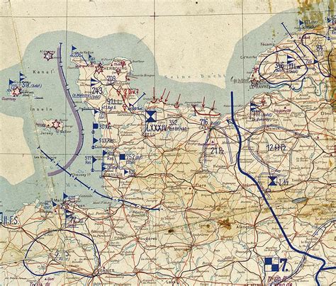 Wwii D Day German Armed Forces High Command Situation Map