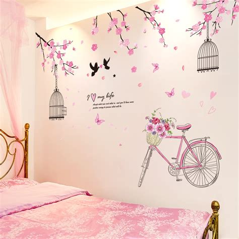 Stickers V Lo Et Fleurs De Cerisier D Co Chambre Fille