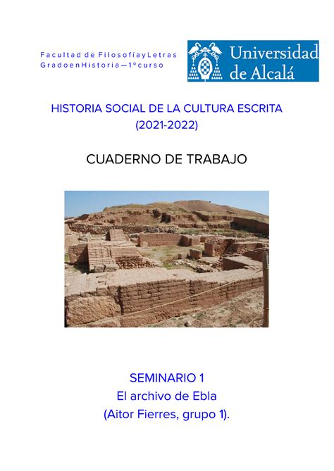 Diario Seminario Historia Social De La Cultura Escrita F A C U L T