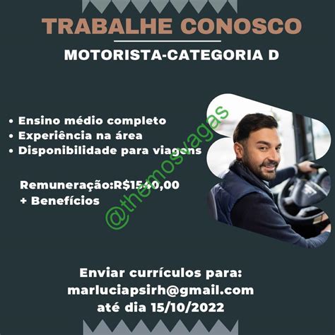 Motorista Teresina Pi Vaga S Themos Vagas Empregos E