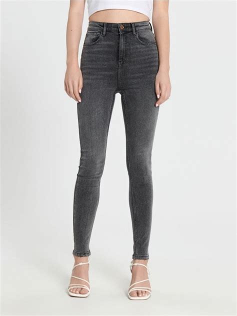 High Waist Jeans Im Skinny Fit Farbe Grau Sinsay Zb J