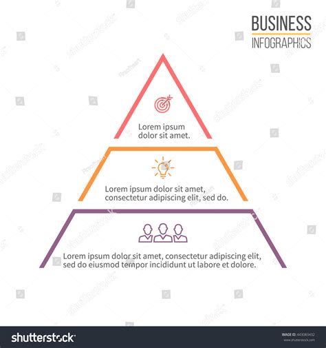 Pyramid Infographics Minimalistic Diagram Chart 3 Stock Vektorgrafik Lizenzfrei 443083432