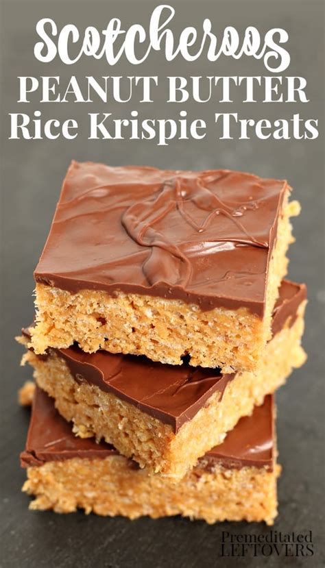 Scotcheroos Peanut Butter Rice Krispie Treats Recipe