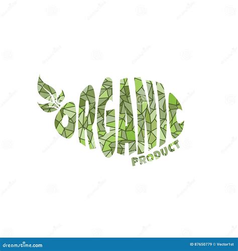 Eco Friendly Natural Label Organic Product Sticker Logo Stock Vector