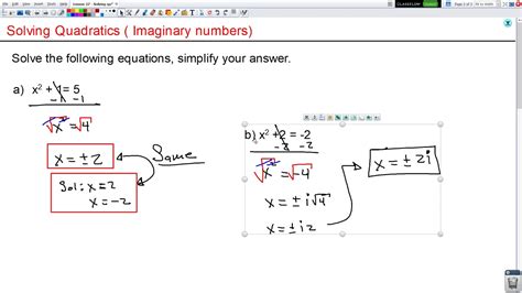 Solving Quadratics Imaginary Numbers Algebra 2 Trigonometry