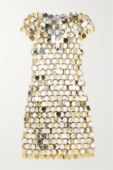 PACO RABANNE Paillette Embellished Chainmail Mini Dress In 2023 Mini