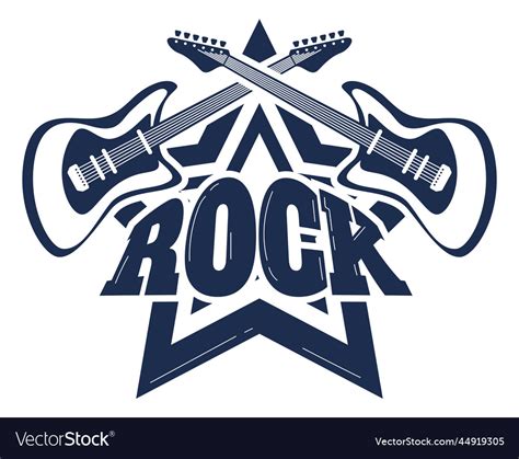 Rock Banner Graphics Music Vintage Label Retro Vector Image