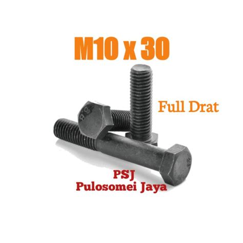 Jual Baut Mur Baja 8 8 M10 X 30 High Tensile Bolt Grade 8 8 FD