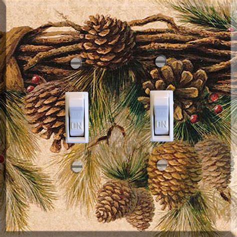 Light Switch Plate Cover Rustic Pine Cones Lodge Decor Cabin Home Decor Light Switch