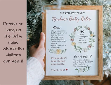 Editable Newborn Rules Sign Newborn Visitor Information Etsy