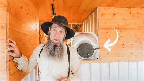 Amish Made Hot Water Tank Stovepipe Install Off Grid Rain Water