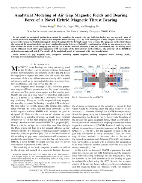 PDF Analytical Modeling Of Air Gap Magnetic Fields And Bearing Force