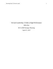 Hca Research Paper Servant Leadership Docx Running Head A