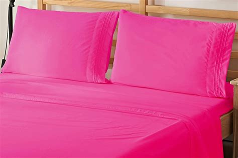 Hot Pink Sheet Set Comfy Solid Sateen Pink Sheet Set Pink Sheets Pink Bed Sheets