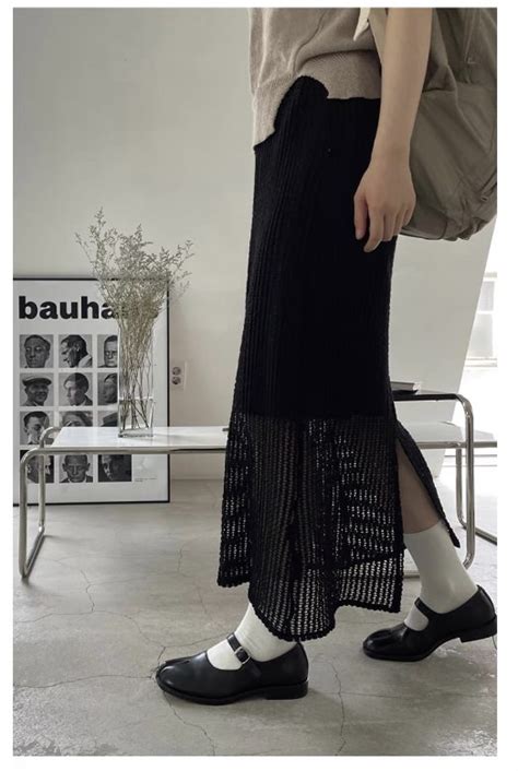 Vintage Black Long Mesh Skirts Women S Fashion Bottoms Skirts On