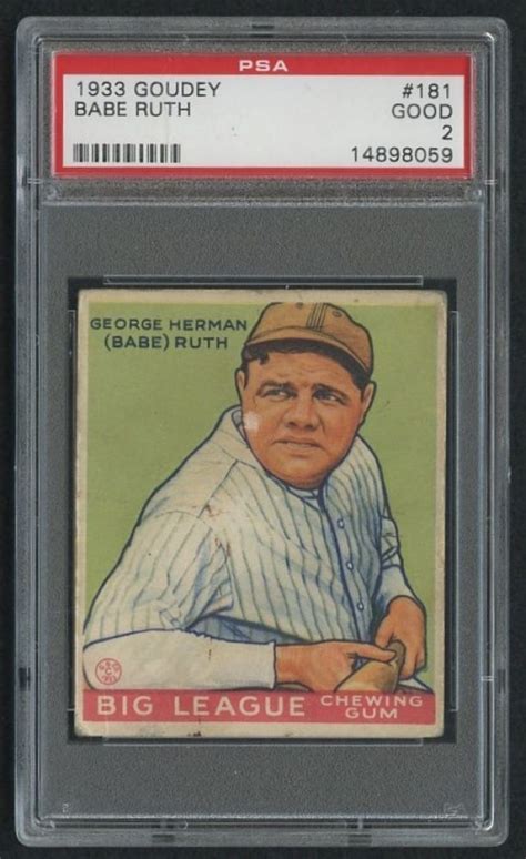 Goudey Babe Ruth Rc Psa Auction Most Lots Open At