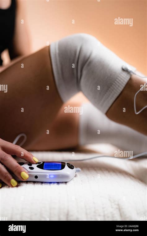 Physical Therapy With Tens Machine Stock Photo Alamy