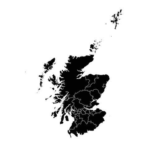 Premium Vector Scotland Map With Council Areas Vector Illustration