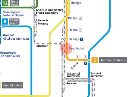 Beaulieu station map - Brussels Metro