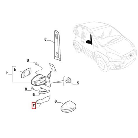 Par Moldura Inferior Retrovisor Fiat Idea Original Autorizada