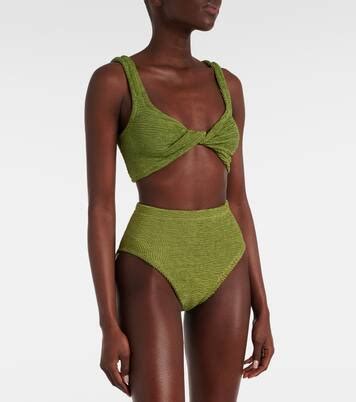 Jamie High Rise Bikini In Green Hunza G Mytheresa